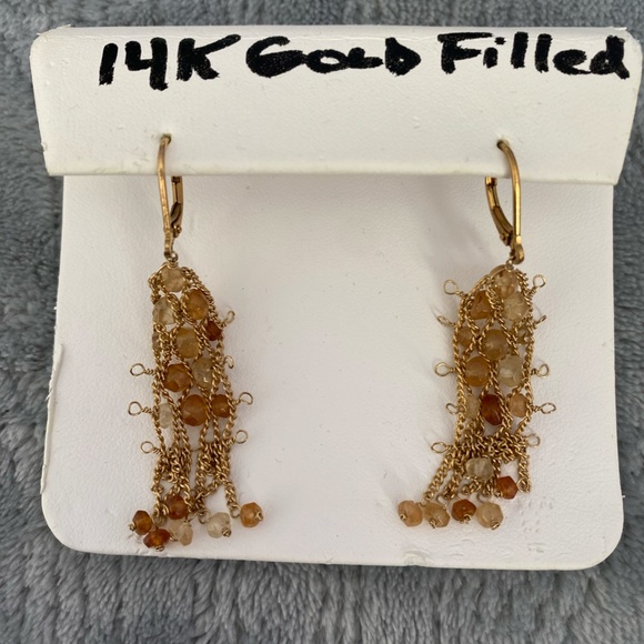 Vintage Jewels by Joanne earrings 14KG Filled, has semi precious stones - Picture 1 of 5